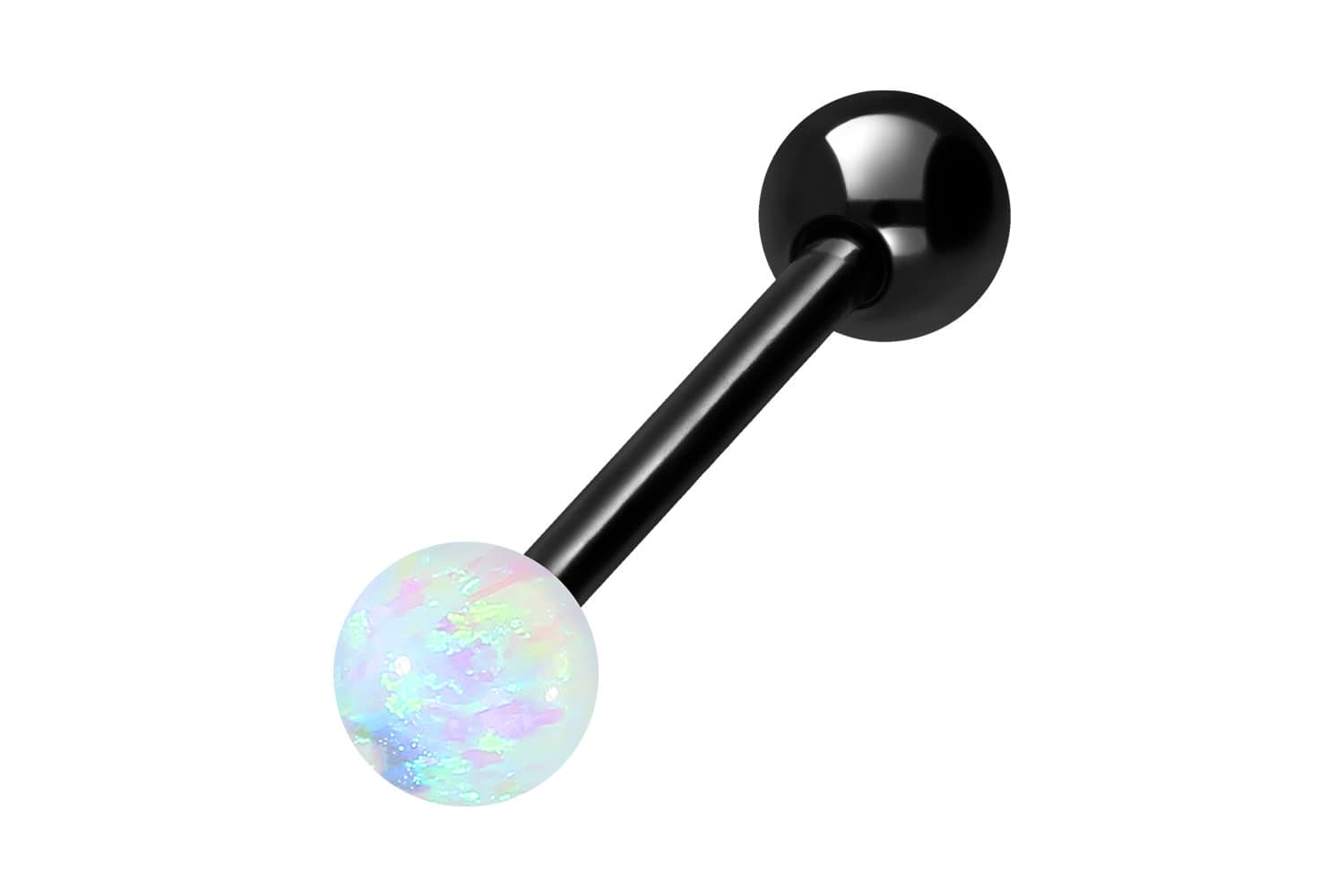 Titan Barbell Piercing SYNTHETISCHER OPAL + TITAN-KUGEL